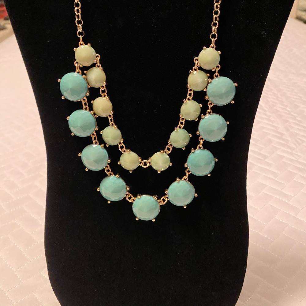 Turquoise and Green Bauble Statement Necklace